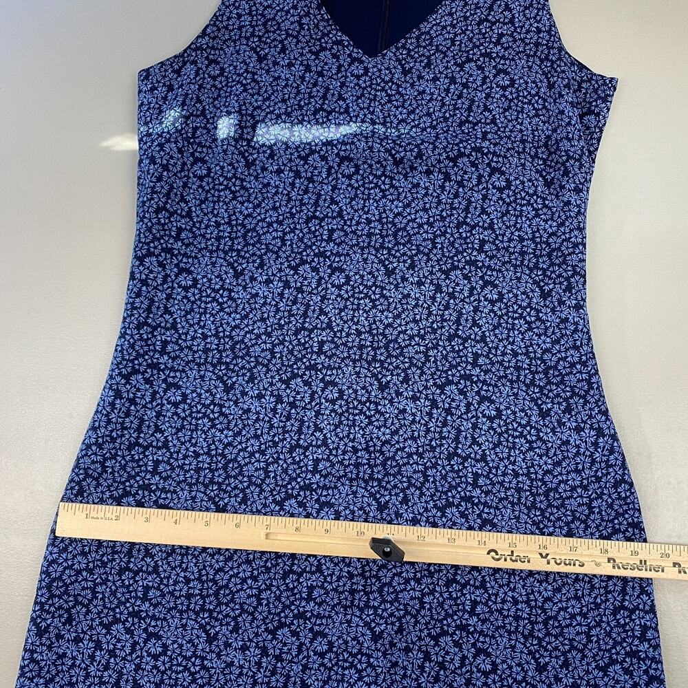 Vintage 90s Old Navy Maxi Dress Womens 6 Blue Dark Floral Dainty Cottage Sheath - Picture 8 of 12